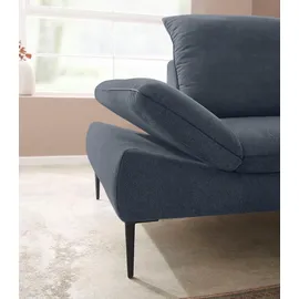 W.Schillig Eckcouch Leder 3-Sitzer Blau