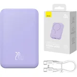 Baseus Powerbank 20W mit USB-C/USB-C-Kabel - Lila