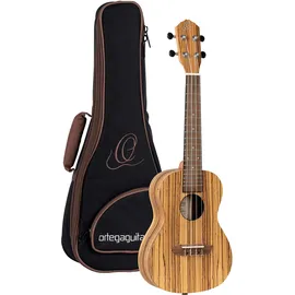 Ortega Guitars Konzert Ukulele Akustisch – Timber Series – Inklusive Gigbag – Zebrano, Natur (RFU11Z)