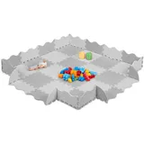Relaxdays Puzzlematte Mit Rand Weiß,Grau