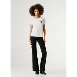 Pepe Jeans T-Shirt BRULE mit Runhals, kleiner Print auf der Brust weiß XS (34)