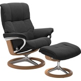 Stressless Relaxsessel STRESSLESS "Mayfair" Sessel Gr. Microfaser DINAMICA, Signature Base Eiche, Relaxfunktion-Drehfunktion-PlusTMSystem-Gleitsystem-BalanceAdaptTM, B/H/T: 79 cm x 102 cm x 44 cm, grau (charcoal dinamica) Lesesessel und Relaxsessel