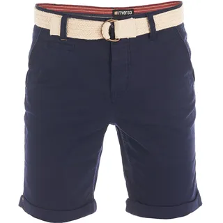 riverso Kurze Hosen Herren Sommer Chino Shorts mit Gürtel Regular Fit RIVHenry Regular Fit Blau Normaler Bund Knopfleiste W 44