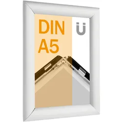 Klapprahmen für Inhalte DIN A5, Aluminium, magnethaftend, 25 mm Profil, 148 x 210 mm, silber