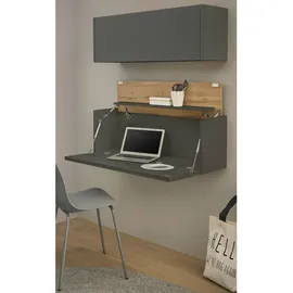 furn.design Sekretär Set 2-teilig grau, Eiche Wotan 100 cm, Büromöbelkombination hängend | Gr.: onesize