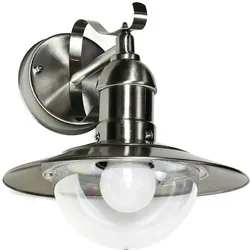 Licht-Erlebnisse Wandlampe außen IP44 in Silber maritimes Design OSLO