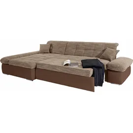 DOMO collection Ecksofa »Moric B/T/H 300/172/80 cm, auch in Cord, L-Form«, XXL-Format, wahlweise auch mit Bettfunktion und Armverstellung, bunt