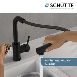 Schütte Sensor-Spültischarmatur Vital mit Herausziehbarem Auslauf Schwarz Matt