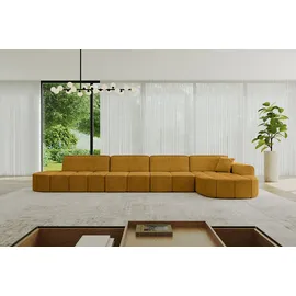 altdecor Ecksofa Ottomane Rechts Livo-L3 - 422x173x79,5 cm Senfgelb