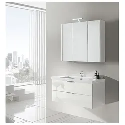 Badmöbel-Set EPIL Serie MBF, weiß Hochglanz, 2 Auszüge, Breite 1060 mm - 93 230 66