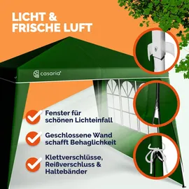 CASARIA Faltpavillon 3 x 3 m inkl. Seitenteile grün