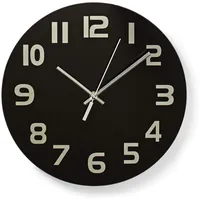 Nedis CLWA006GL30BK Kreisförmige Wanduhr, Durchmesser von 30 cm, Leicht