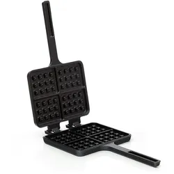 BBQ-Nerd© Waffelform aus Gusseisen für belgische Waffeln - für Herd Grill Feuerstelle - Rustikaler Waffle Maker - Antihaft