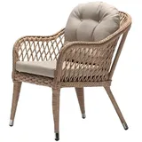 Xlmoebel Gartensessel Beiger Rattan-Loungesessel mit hohem Sitzkomfort für die Terrasse (Rattan-Loungesessel), Hergestellt in Europa beige