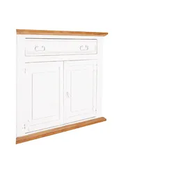 Eckschrank Eckkommode - Pinie weiß natur - Massivholzmöbel - Landhausstil