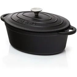 BBQ-Nerd© Bräter (rund) mit Deckel 6,3 L aus Gusseisen mit Emaille-Beschichtung - Bratentopf Kochtopf Gusseisentopf - ideal zum langsamen Garen