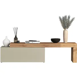 INOSIGN Lowboard INOSIGN "Chronos TV-Board, T-Schrank", braun (taube, eiche wotan), B:240cm H:51cm T:40cm, Sideboards, Lowboard, Breite 240 cm TV-Board,Lowboard,1 Klappe und ein L-Förmiger Aufsatz