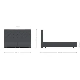 DeLife Boxspringgestell Dream-Great 140x200 cm Kunstleder Weiß - Weiß