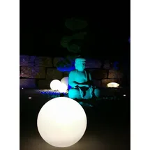 Trango 1er Set 200WB IP65 Gartenkugel in Weiß matt 20cm Durchmesser inkl. je 1x E27 LED Leuchtmittel *SNOW* Kugelleuchte inkl. ca. 5 Meter IP44 Kabel Gartenleuchte, Leuchtkugel, Wegleuchte, Kugellampe