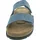 ROHDE Pantolette Leder Kork Klettverschluss Glitzer Soave 5414, Größe:41 EU, Farbe:Blau - 41