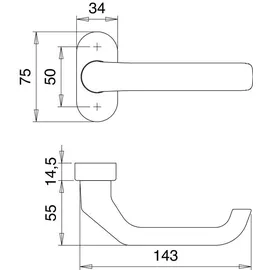 Edi Feuerschutzdrückerlochteil 1200/2133 grau