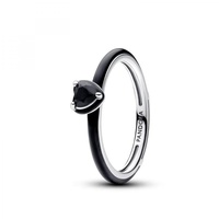 Pandora 193088C01 Damenring Silber Schwarzes Chakra Herz 54/17,2