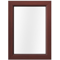 Kunststofffenster in Holzoptik Braun, Kömmerling 70 AD, Dekorfarbe Mahagoni, 510 x 510 mm, festverglast, individuell online konfigurieren