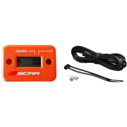 SCAR Kabelgebundener Stundenzähler mit orangefarbener Velcro