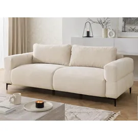 s-style möbel SITZGARNITUR 3+1 Cardea in Bubble-Optik aus weichem Hellbeige Strukturstoff mit hohem Sitzkomfort