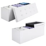 Sitzbank Weiß 80x40x40cm mit Stauraum faltbar