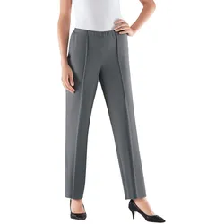 Jerseyhose CLASSIC BASICS, Damen, Gr. 19, Kurzgrößen, grau, 100% Polyester, unifarben, lang, Hosen