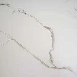 Mendler Schreibtisch mit Regal HWC-K81, Laptoptisch Bürotisch Arbeitstisch, 100x60cm Metall MDF ~ Marmor-Optik weiß