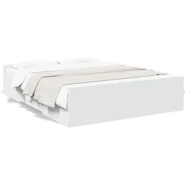 vidaXL Bettgestell 160 x 200 cm Weiß