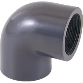 Powerhaus24 PVC Winkel 90 Grad, D 50 mm auf 1 1/2 Zoll IG,