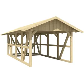 SKANHOLZ Skan Holz Schwarzwald Einzel 4,24 x 7,72 m unbehandelt inkl. Abstellraum