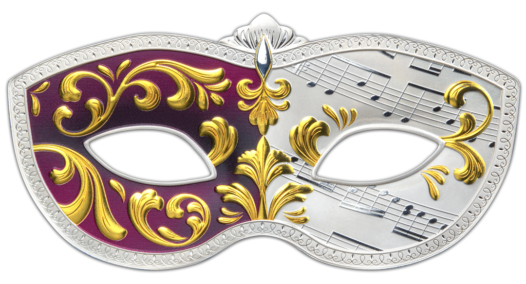 Weltneuheit: Venezianische Maske als 5-Unzen-Silbermünze!