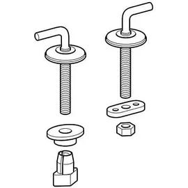 Geberit Scharnier-Set 598051000 Befestigung von unten, Edelstahl, für WC-Sitz