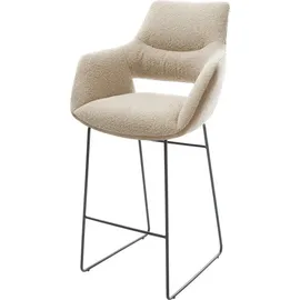 DeLife Barstuhl Yago-Flex Materialmix Mikrofaser Schlamm / Bouclé Schlamm Kufengestell Metall Schwarz Taschenfederkern, Barstühle