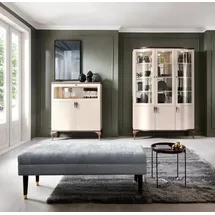 JV Möbel Vitrine 51 x 205 x 143 cm Beige