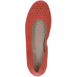 CAPRICE Damen Ballerinas aus Leder Bequem, Orange Suede), 38 EU