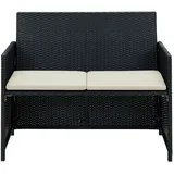 vidaXL Gartensofa 99 x 59 x 0 cm Schwarz