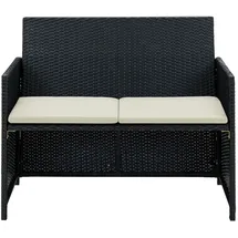 vidaXL Gartensofa 99 x 59 x 0 cm Schwarz