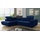 Sofnet Ecksofa Caris Schlaffunktion und einstellbare Kopfstützen, Wohnlandschaft mit Bettkasten, Couch, Sofa, (Dunkelblau (Kronos 09),