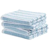 DDDDD Spültuch Stripe, 30x30 cm, aus 100% Baumwolle, (Set, 4-tlg), mit luxuriöser Rippenstruktur und optimale Feuchtigkeitsaufnahme blau