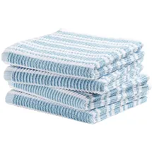 DDDDD Spültuch Stripe, 30x30 cm, aus 100% Baumwolle, (Set, 4-tlg), mit luxuriöser Rippenstruktur und optimale Feuchtigkeitsaufnahme blau