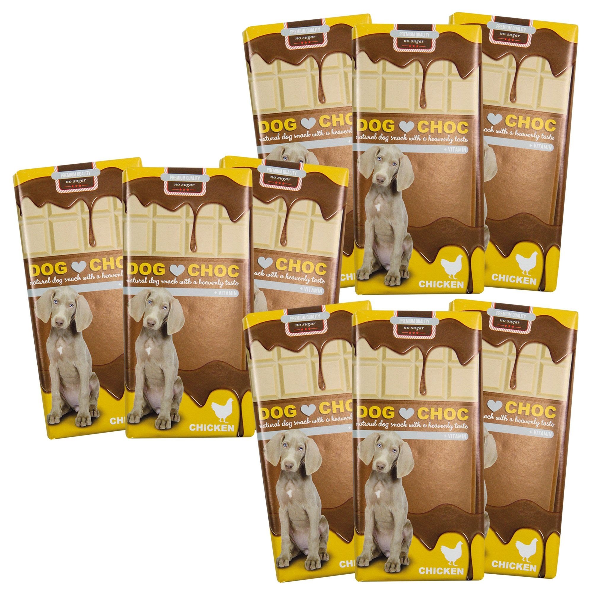 DOG Choc Hundeschokolade - spezielle Rezeptur nur für Hunde Huhn Futter 9x100 g