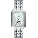 Fossil Quarzuhr »RAQUEL MOONPHASE«, Armbanduhr, Damenuhr, Edelstahlarmband, analog, Mondphase, Glassteine