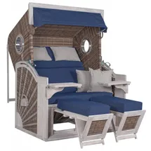 deVries Strandkorb PURE® SEASIDE XL PE Des. 504 white kubu 135 x 92