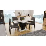Design Esstisch Tisch MA-333 Hochglanz ausziehbar 120 bis 160 cm - Weiß