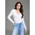 LAURA SCOTT Langarmbody LAURA SCOTT, Damen, Gr. 38, N-Gr, weiß, Jersey, Obermaterial: 95% Baumwolle, 5% Elasthan, Basic, sehr figurbetont, V-Ausschnitt, Bodys, mit V-Ausschnitt, figurbetonte Passform, unifarbenes Design